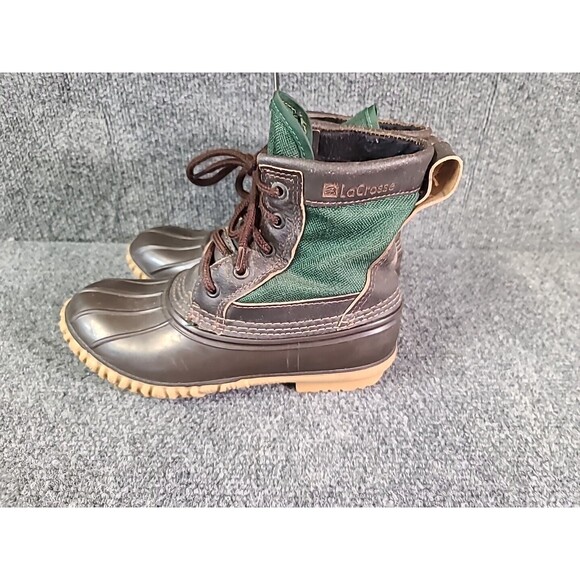 LaCrosse Duck Boot Brown/Olive Leather/Fabric Upper Womans Sz 5 LL Bean - Picture 4 of 8